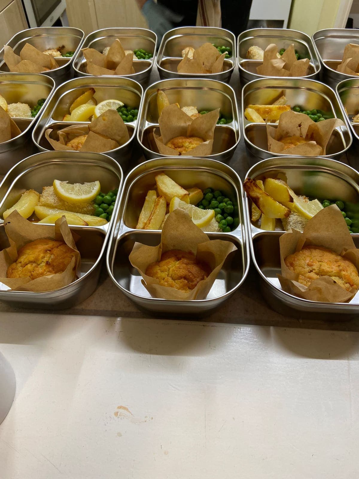 A tray of MunchBox lunches